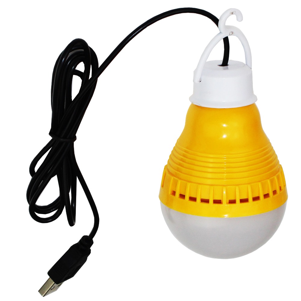 5w 1500mah lithium cell rechargeable usb bulb light with plastic hook