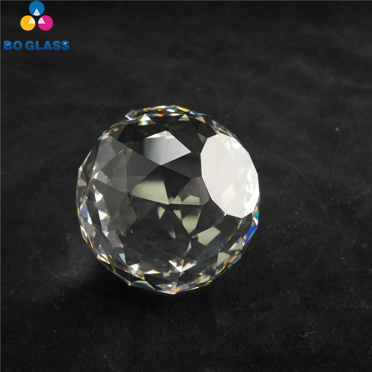 Customized faceted transparent round K9 glass crystal ball