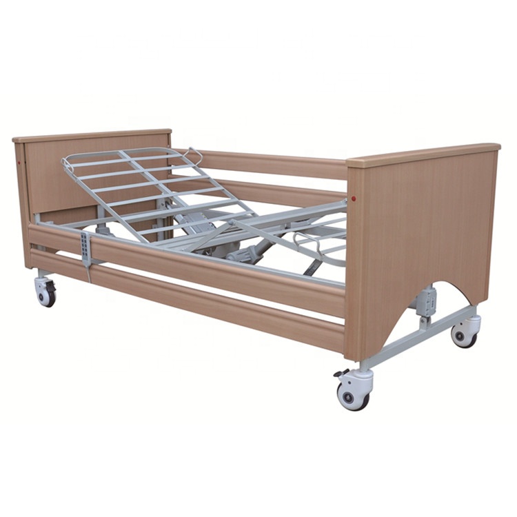 Adjustable electric treatment bed in hospital or home cart bed