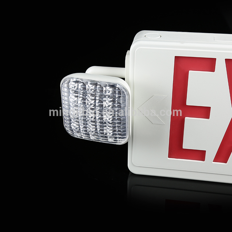 Plastic LED exit sign with lamp emergency lighting symbols