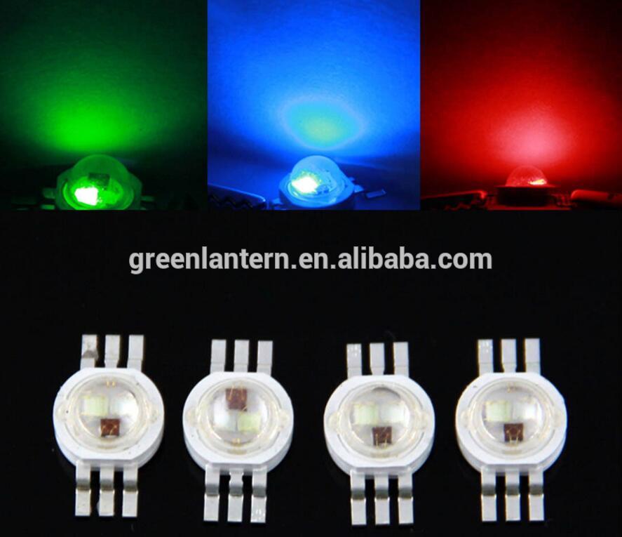 3w rgb led chip 3w rgb diode 6 pins High Power LED Chip (RED+BLUE+ GREEN) for RGB led lamp