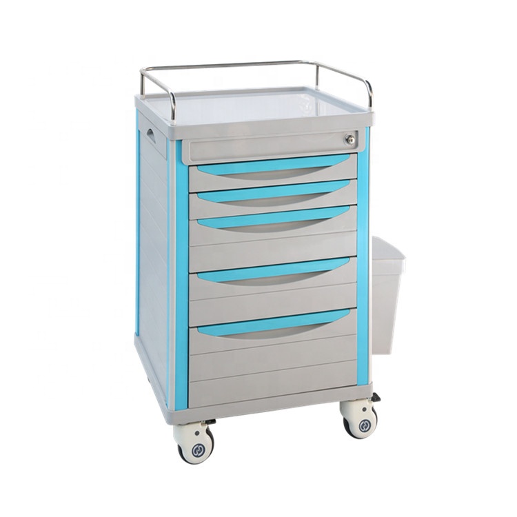 Mobile medicine crash trolley cart in hospital
