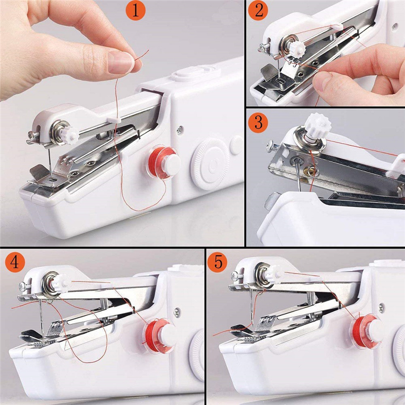 New Portable Household Electronic Mini Hand Sewing Machine Quick Stitch Sew Needlework Cordless Clothes Fabrics