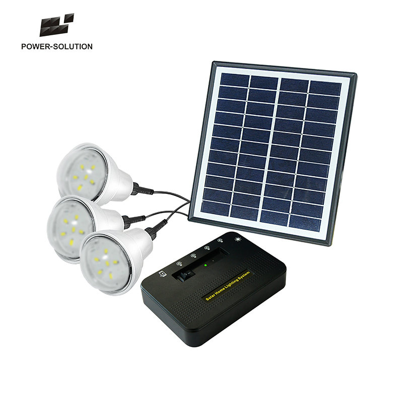 4w solar panel green energy home solar lighting system kits with 3 bulbs phone charger