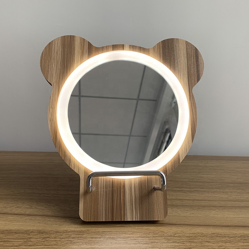 Beautiful MDF table mirror makeup led light for decoration Mickey Mouse design