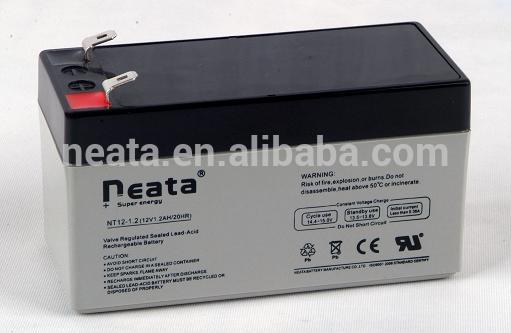 NEATA Maintenance Free VRLA Dry Cell Rechargeable Sealed Lead Acid 12V 1.3Ah 20HR AGM battery CE UL ROHS ISO IEC60896 60001