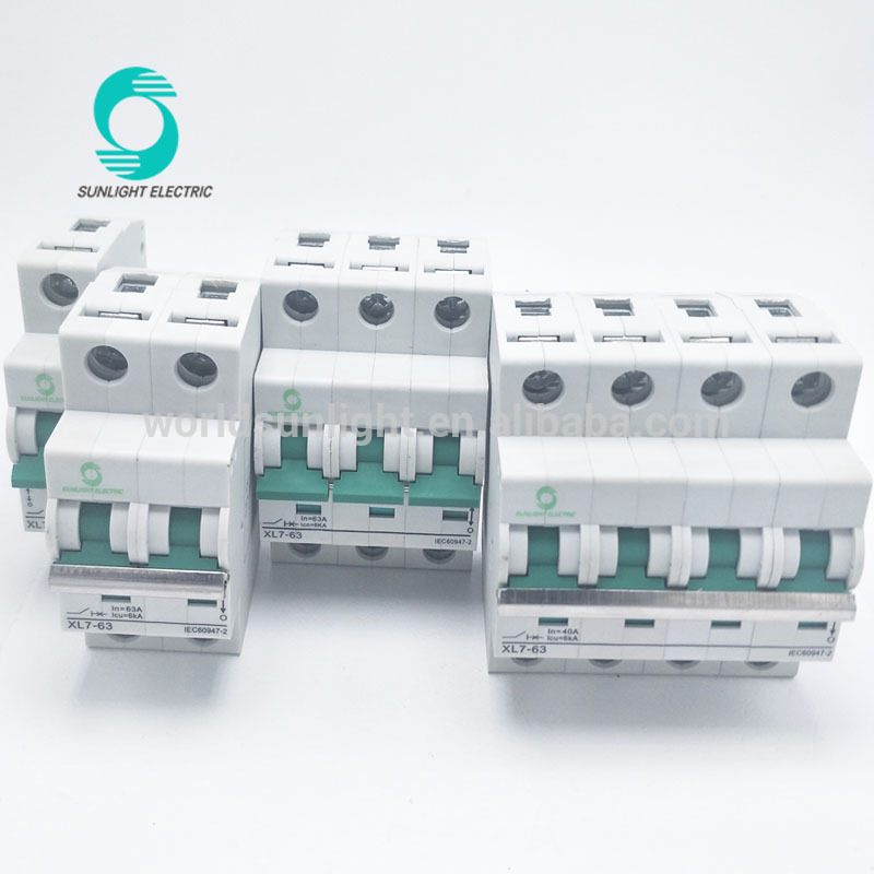 PV system din rail 250V 500V 750V 1000V 1200V 20 amp mcb dc circuit breaker