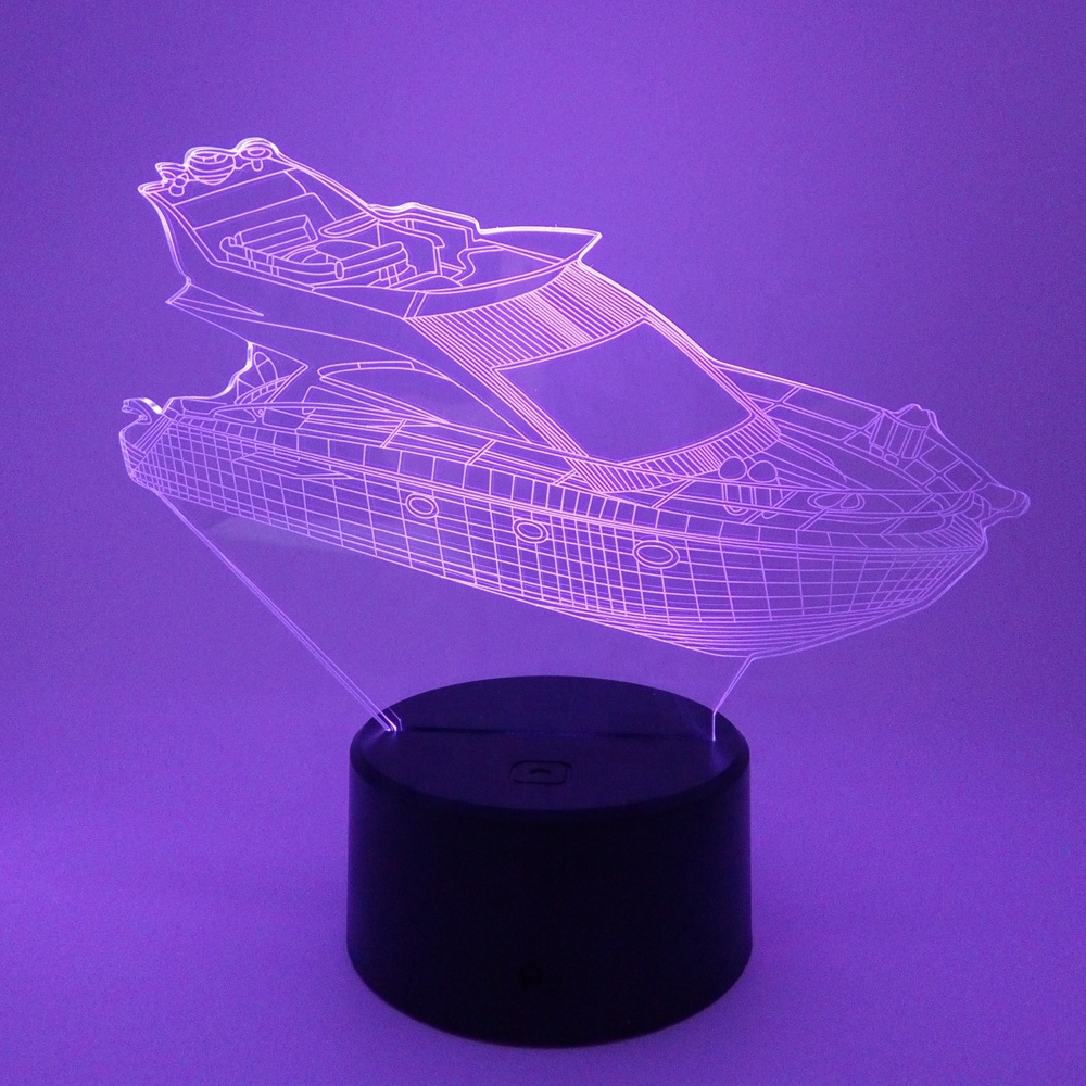 Hot Sale 3D Effect Led Night Light Houseboat Pattern Customizable Decoration for Party