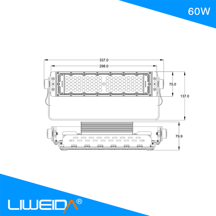 Hot sale high efficiency full specutrum plant light 60W IP65 Waterproof led tunnel grow light