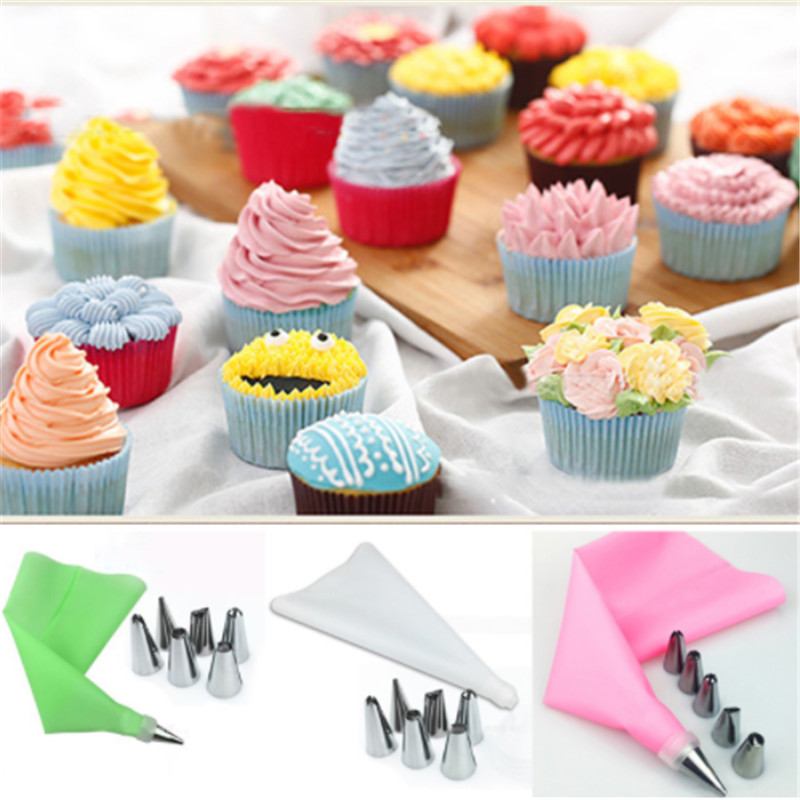 Hot Sale Silicone DIY Cake Decorating Icing Piping Tips Cream Pastry Bag Nozzles Kitchen Accessories