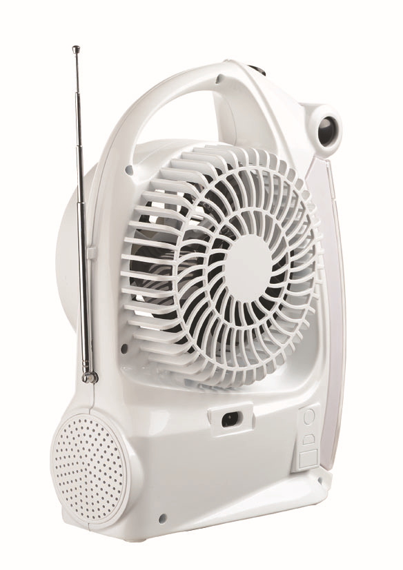 emergency rechargeable table fan with led night light and FM/AM radio