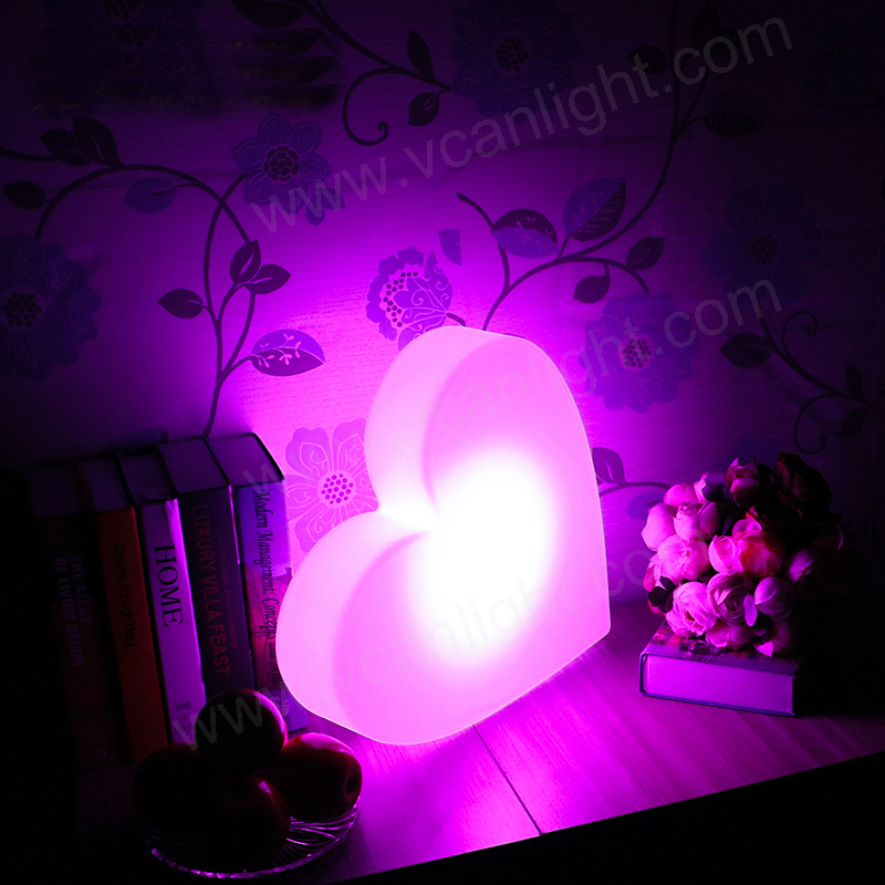 2017 New Waterproof outdoor colors change led heart lamp with remote control