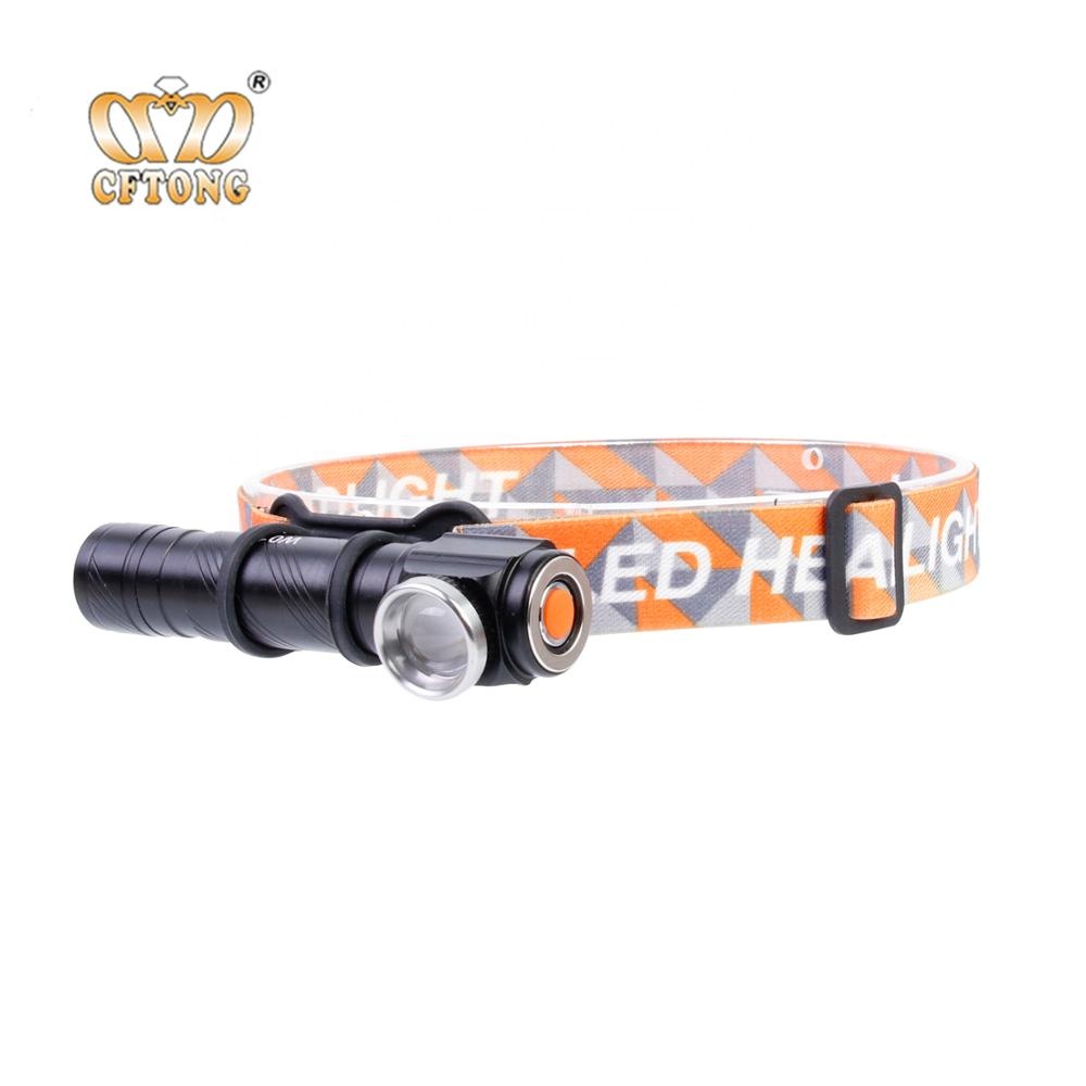 New Products China Supplier T6 USB rechargeable headlamp with clip