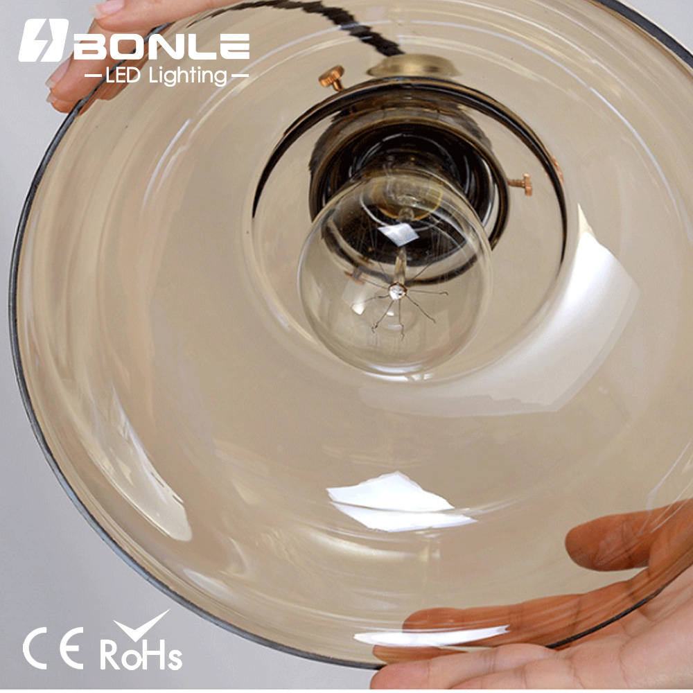 Clear Glass Pendant Light Chandelier For Kitchen Lamp Round Ceiling Hanging Single Dining Room Simple Circular Fixture