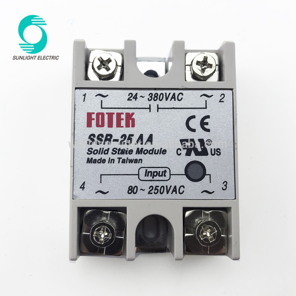 Fotek SSR-25AA 25A 80-250VAC to 24-380VAC ac-ac ssr solid state relay