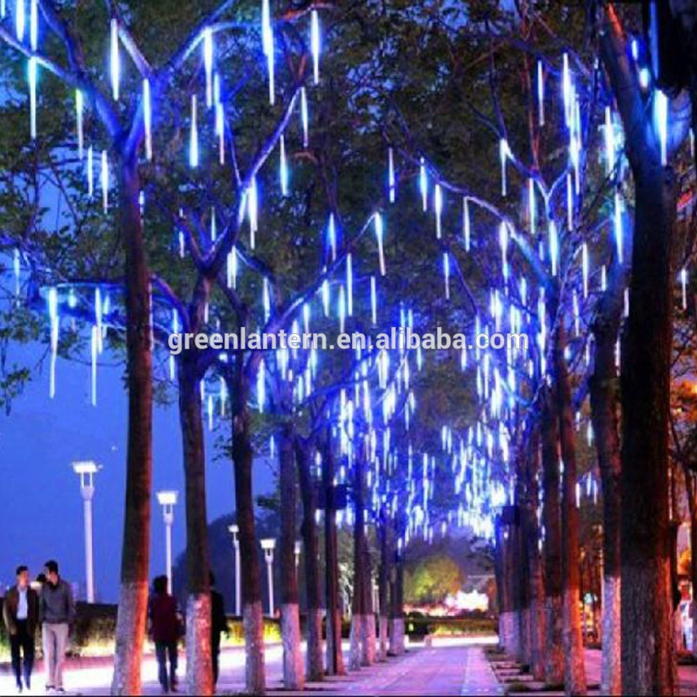 AC100-240V Meteor Shower Rain Tube String Light Outdoor Fairy String Garland LED 240Leds Garden Xmas String Light