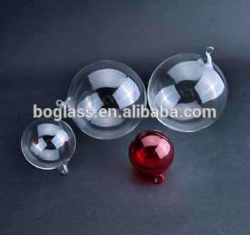 CLEAR GLASS CHRISTMAS BALL ORNAMENTS