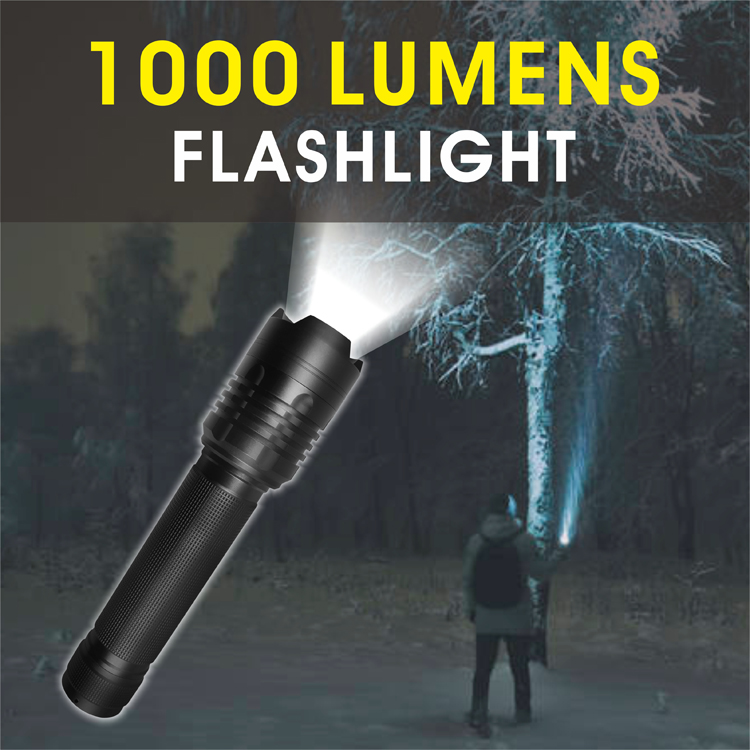 Faith High Quality Emergency Dry Battery Aluminum Alloy 1000 Lumens Led Flashlight