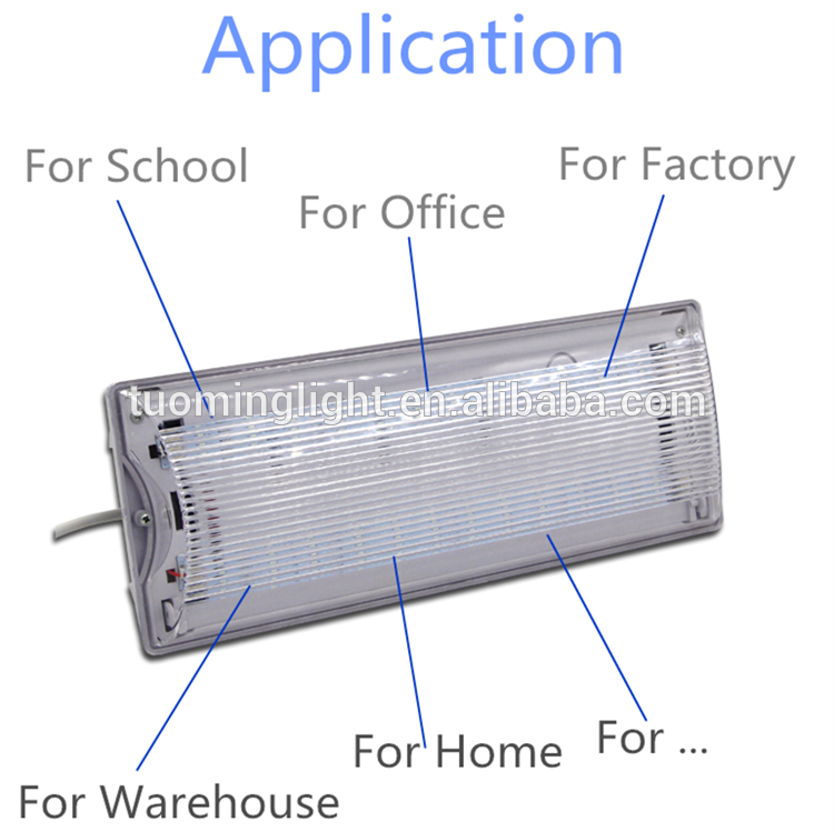 Tuoming LED Fir Escape Emergency Exit Light, Indoor Rechargeable Emergency Bulkhead Lights IP30, 85-265V 8W