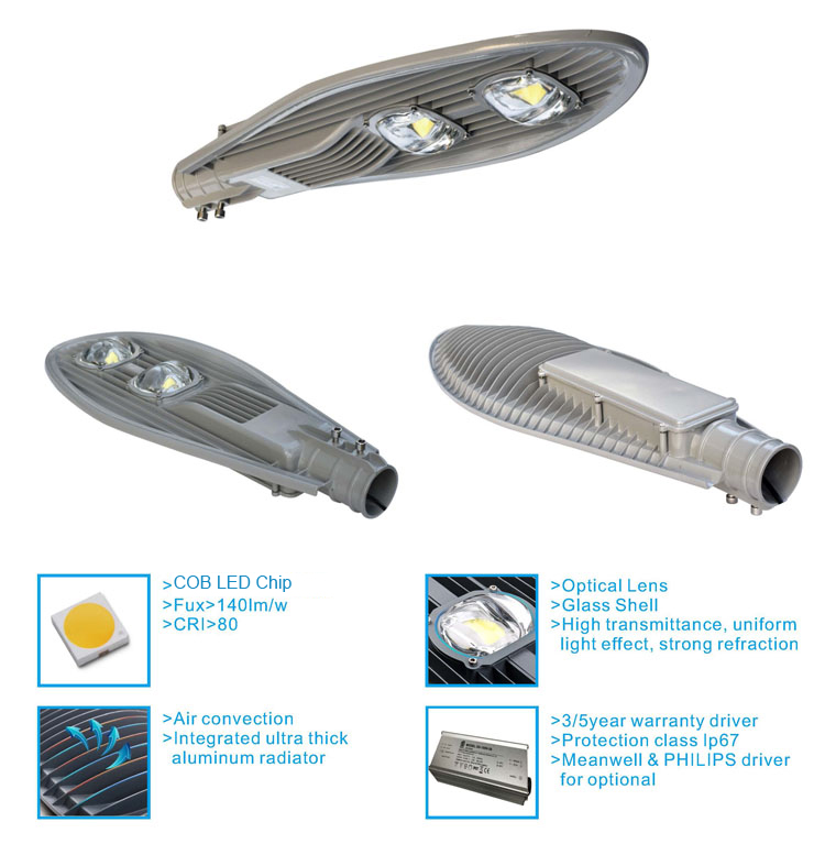 Outdoor modular fixtures 80w 12v led street light pole