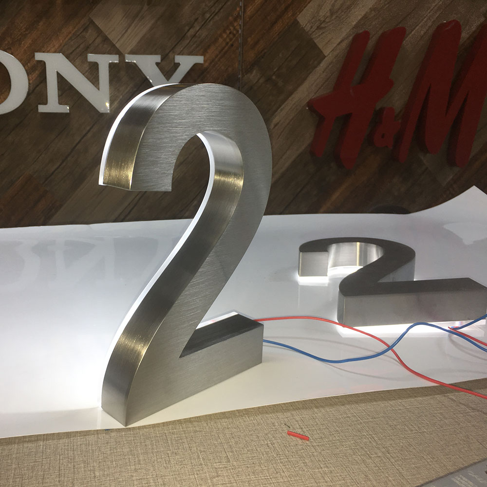 Custom advertising signage light Electronic Stainless steel letter sign  indoor outdoor