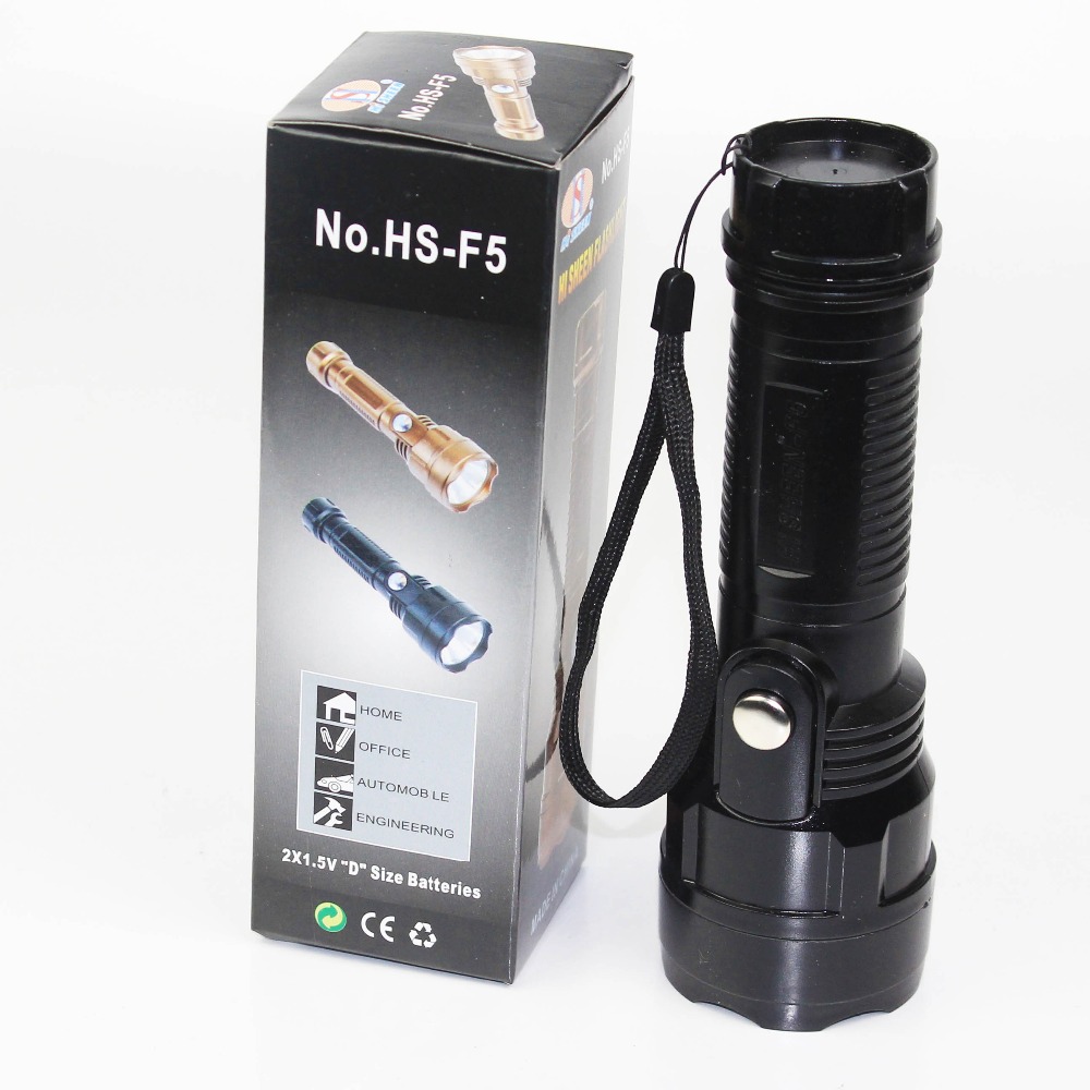 F5 Export Africa new ABS Plastic flash light battery powered by 2D dry battery made in China