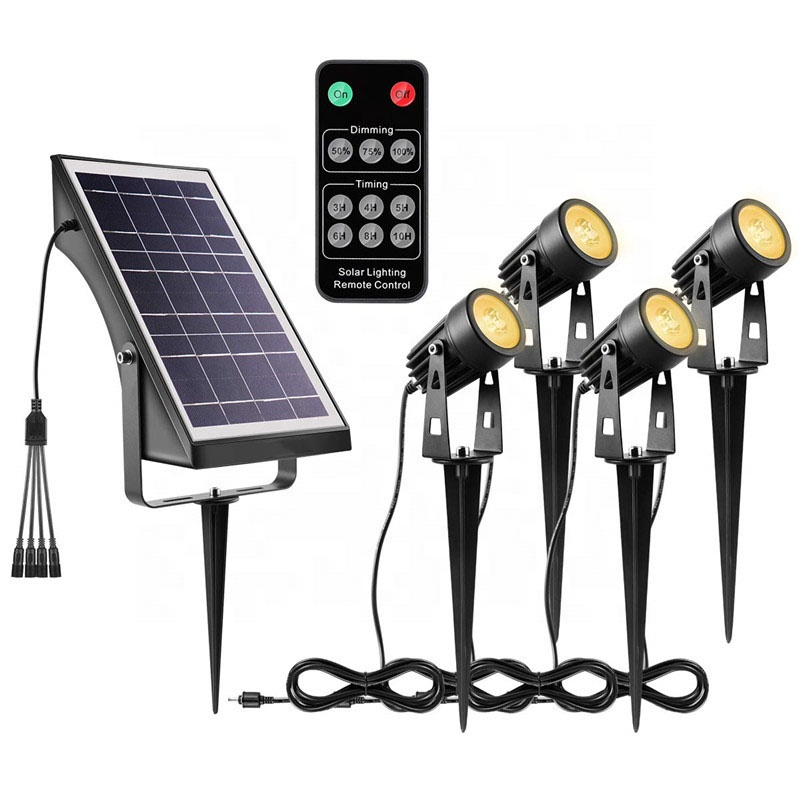 New Arrival RF remote control Led Solar Light Outdoor Solar Power Spotlight Garden Lawn Lamp Landscape Path Walkway Spot Lights