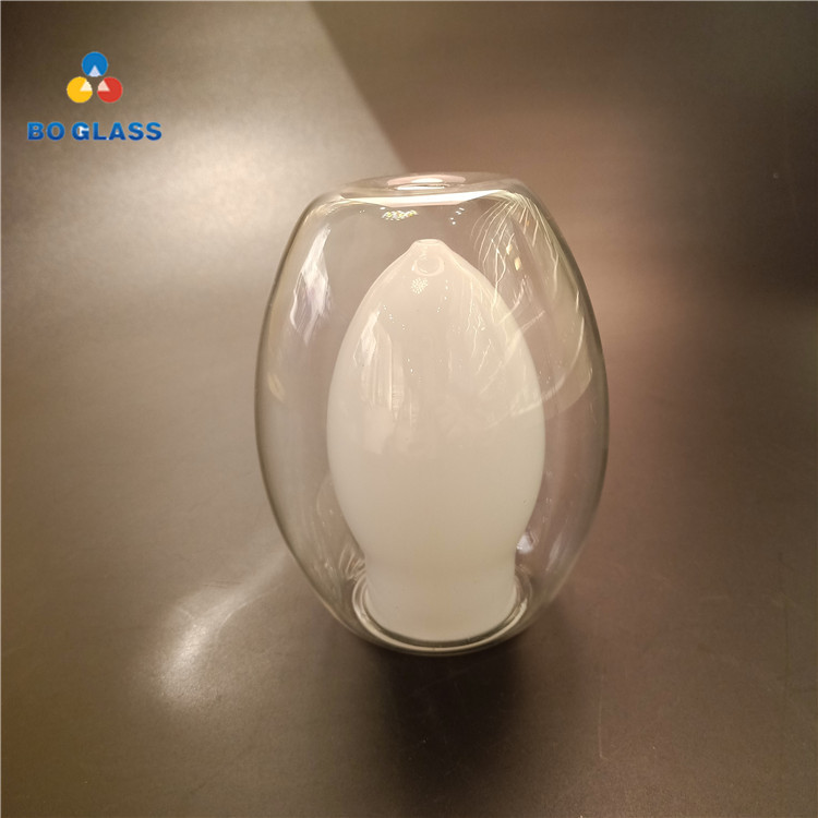 High Quality LED Borosilicate Tube Frosted Glass Lamp Shade