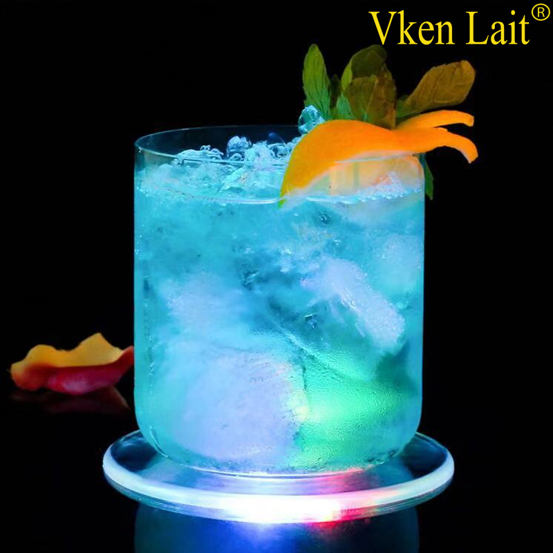 LED Bar Luminescent Bar Mat And Round 7 - Colored Cup Pad KTV Light Base Gravity Induction Battery Bar Tools