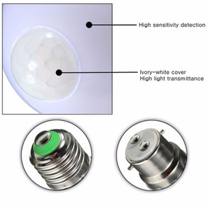 wholesale cheap indoor motion sensor light bulb AC86-265V 7w led infrared light 110 degree sensing angle pir wireless switch