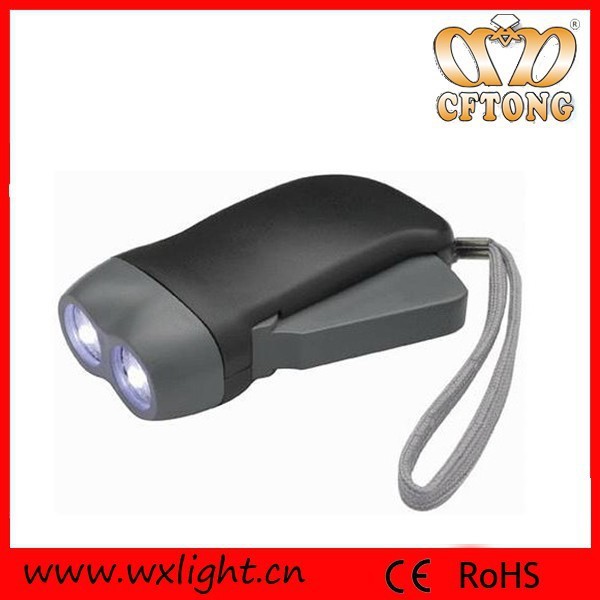 2 Led Dynamo Torch No Battery Cranking Flashlight