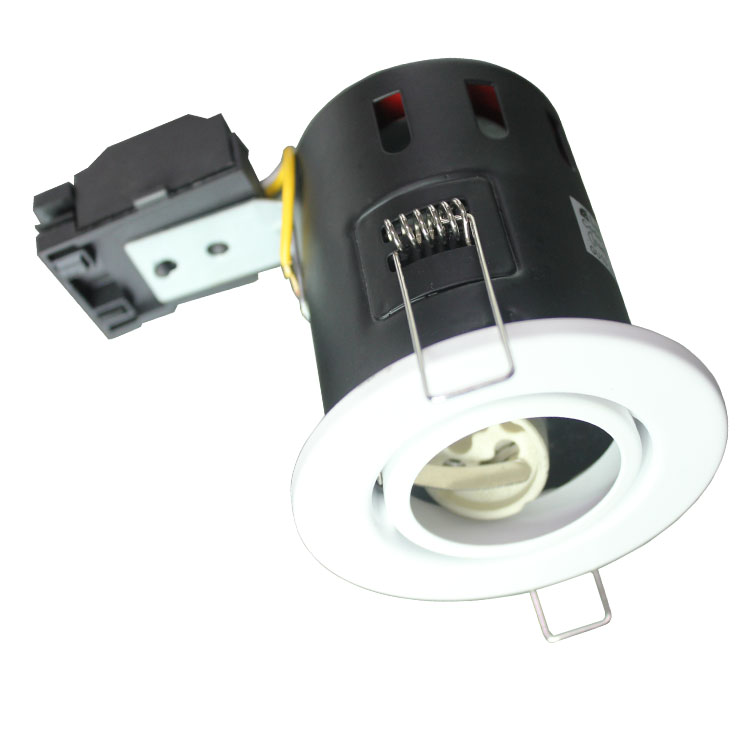 Steel 30 degree Tilted LED GU10 Fire Rated Downlight