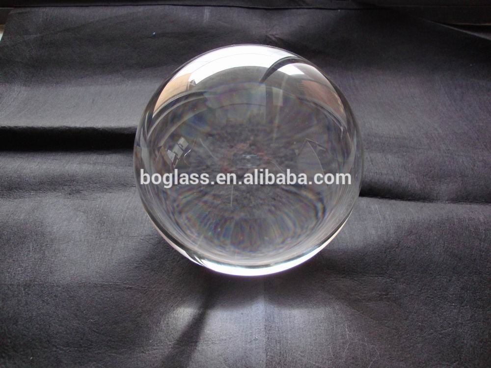 Transparent solid glass ball made of crystal glass