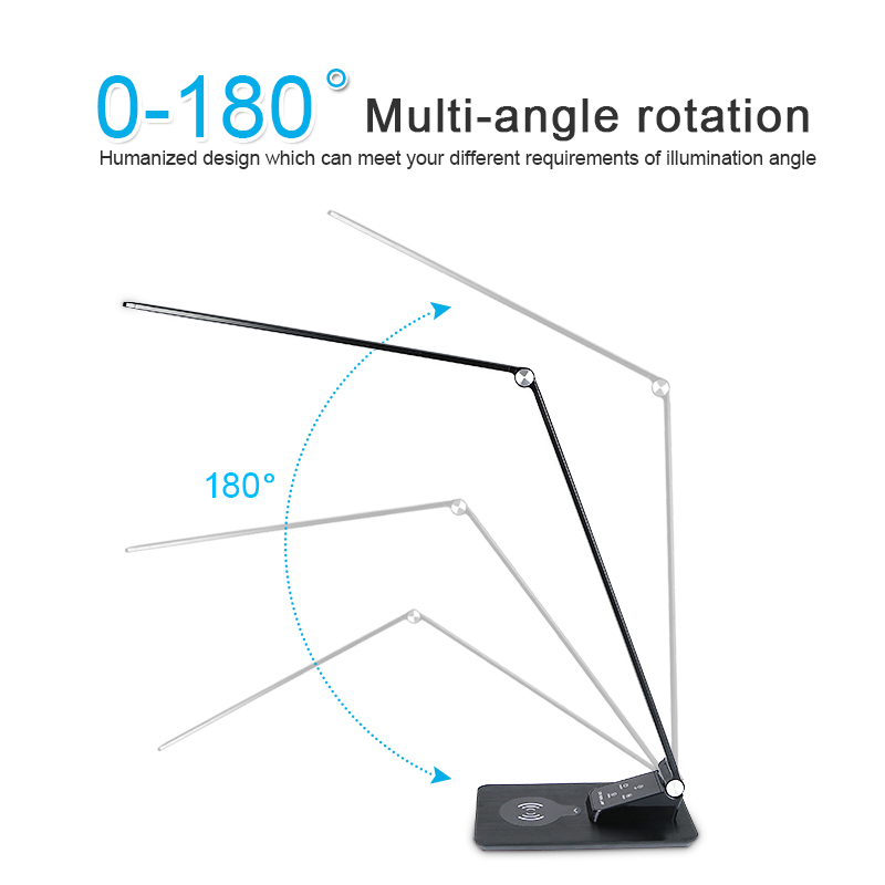 Wholesaler lamp with wireless charging folding desk ce rohs business gift phone charger table light usb