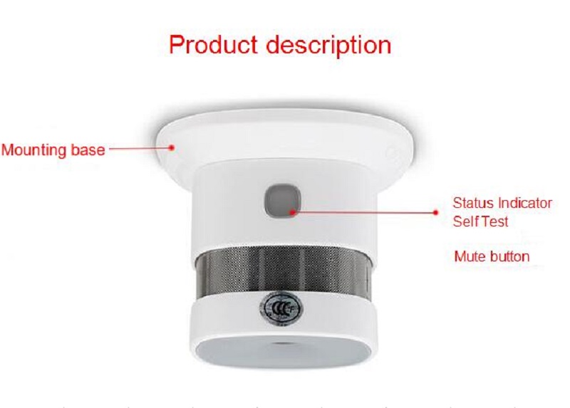 Factory Price mini smoke detector with 10 years life battery operated