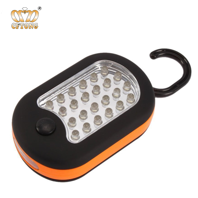 24+3 LED Super Bright Waterproof Torch Light with Swivel Hook