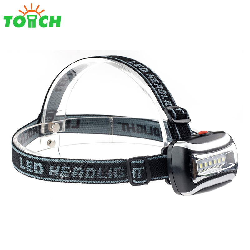 yiwu item wholesales plastic cob led headlamp headlight with 3*AAA battery led headlamp