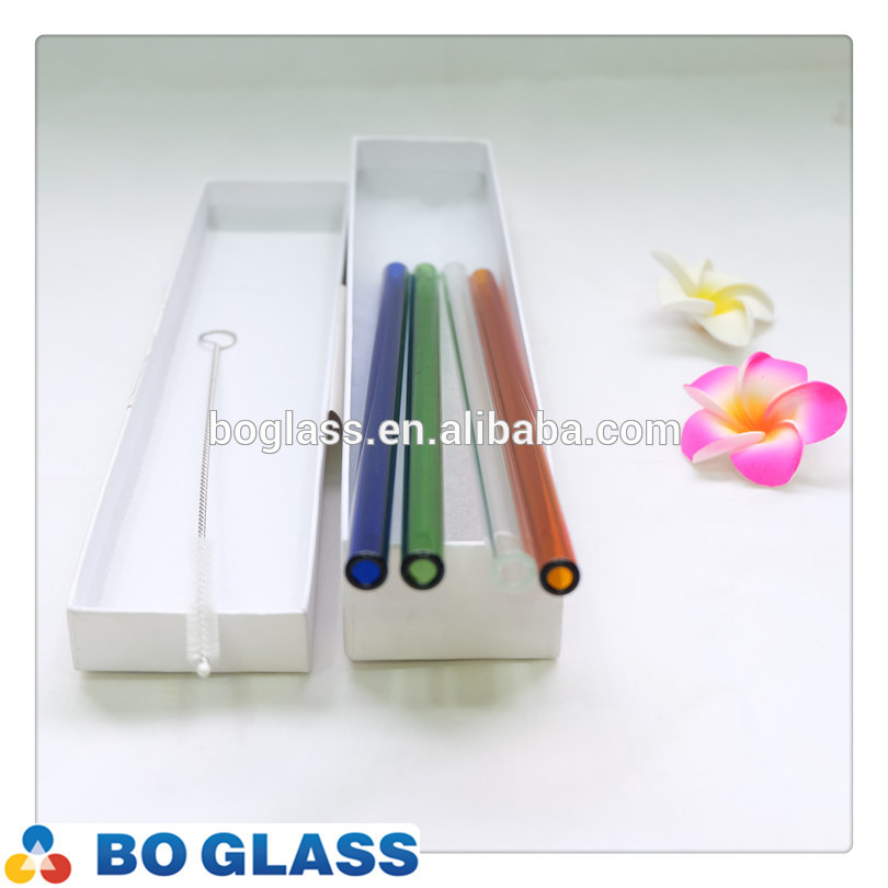 long drinking clear glass straw from BO-Glass