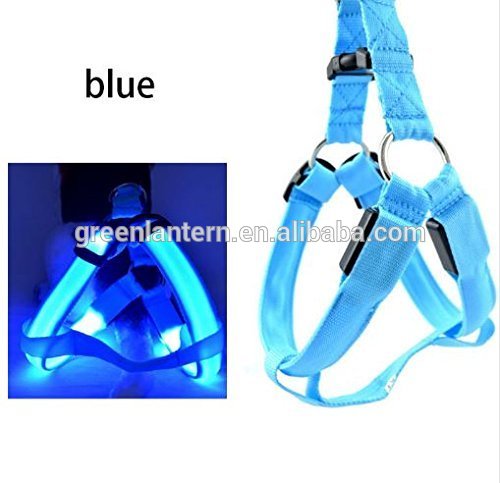 LED Dog Safety Harness - Illuminated and Reflective Flashing Dogs Vest That Light Up For Safe Night Walking - USB Rechargeable -