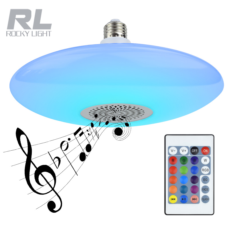 RGB Smart Music Bulb E27 Remote Control  LED Bulb Speaker LED light bulb with large panel