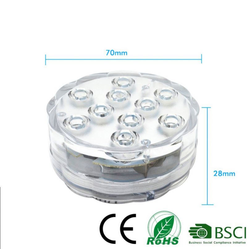 Christmas Decoration Battery Powered Remote Control Waterproof Led Submersible With 16 Different Color