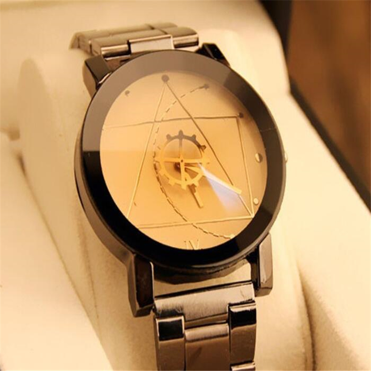 Hot style Turntable Gear Pointer Watch Couple British personality Alloy Steel Band Watch