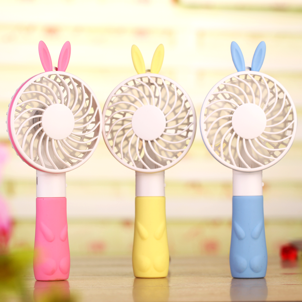 2018 Shenzhen New style outdoor cartoon rabbit small portable rechargeable usb handheld mini fan