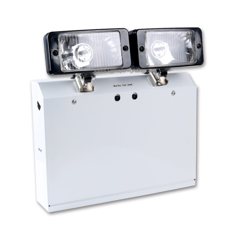 Wall mounyrf high brightness 2x20W/2x55W industrial twin spot fire safety emergency light with halogen lamp