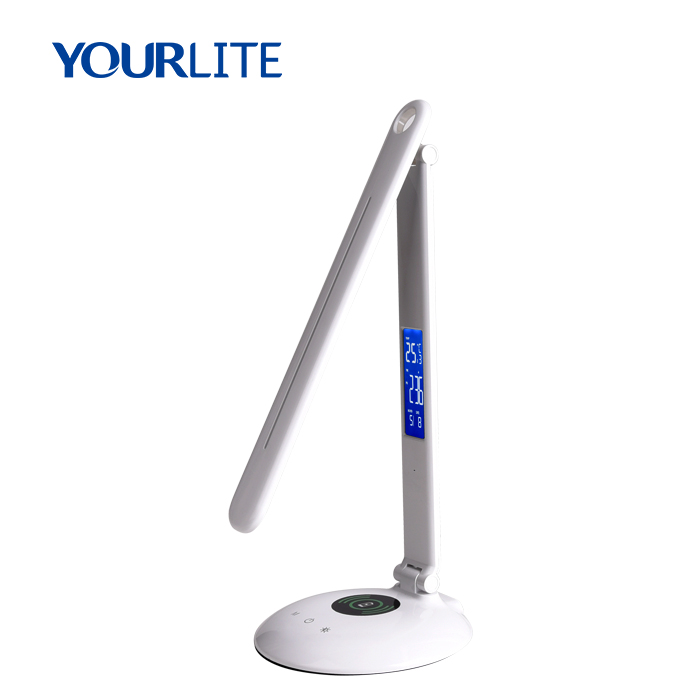 LCD Screen 3 Step Dimming Study LED Desk Lamp With Qi Wireless Charger