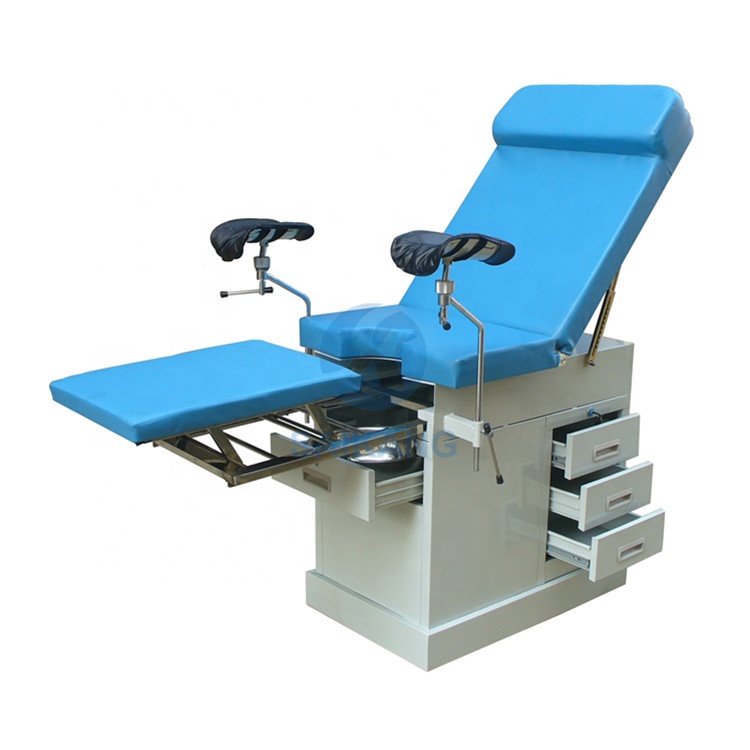 Popular gynecology examination bed with drawers in hospital obstetric delivery table
