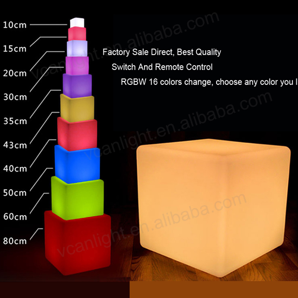 Plastic flashing led outdoor cube with light