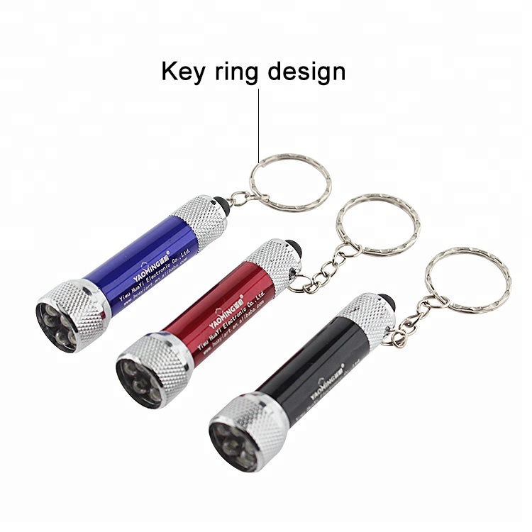 Newest design promotional 5 LED UV flashlight keychain