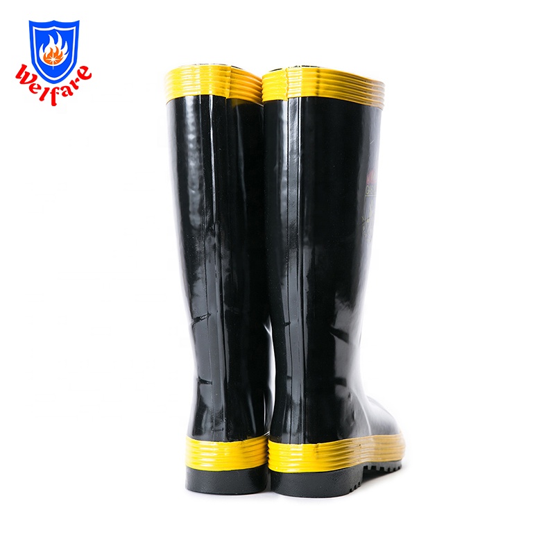 Anti-piercing steel plate firemen's protective rain boots