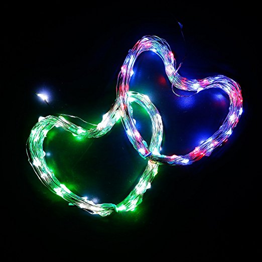 Waterproof treetop led copper wire outdoor christmas string lights with RGB remote controller